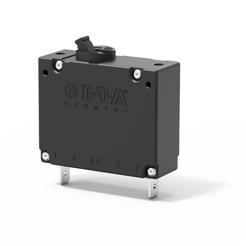 Typ 8340-F von E-T-A: Ein- und mehrpoliger Schutzschalter mit magnetischer oder hydraulisch-magnetischer Auslösung.